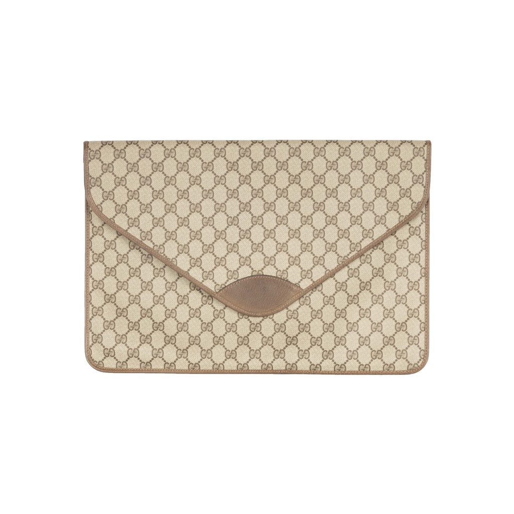 Gucci Monogram Canvas A4 Document Holder Pochette - '90s