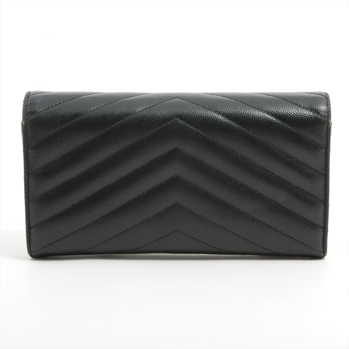 Saint Laurent V Stitch Envelop Long Wallet Black