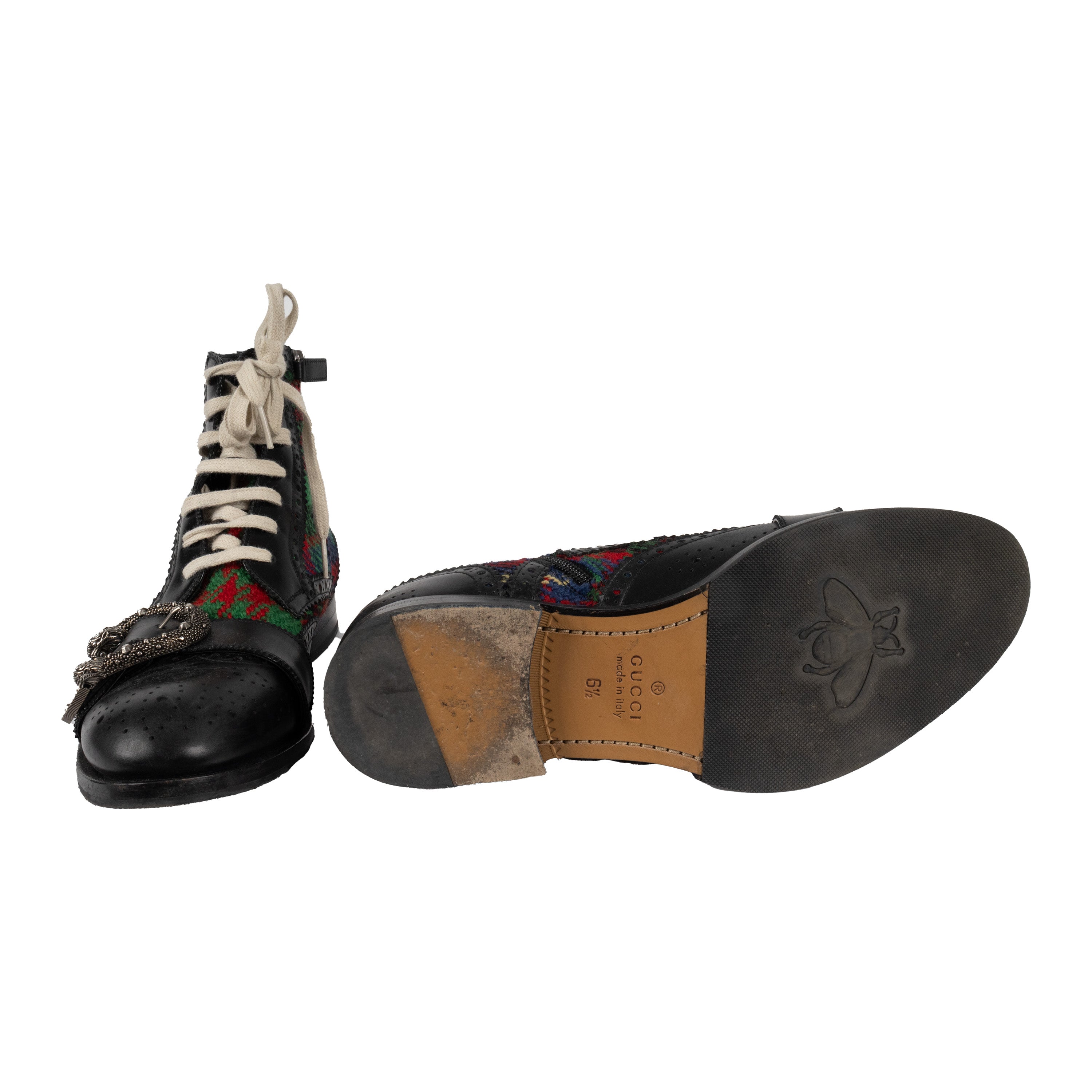 Gucci Tartan Queercore Brogue Ankle Boots - '10s