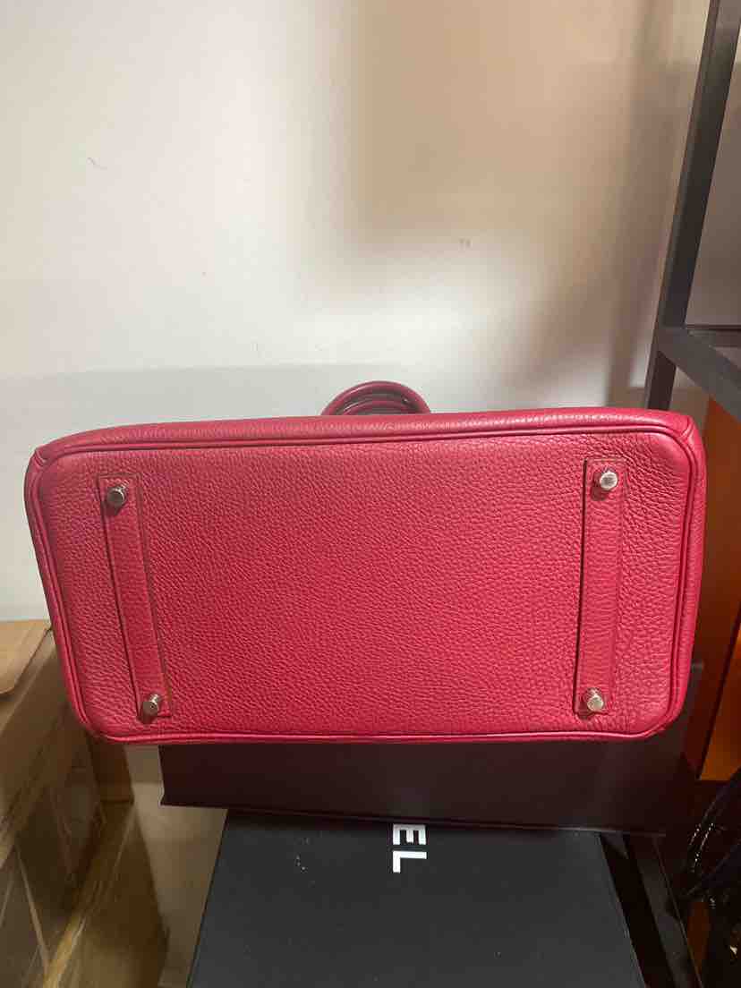 HermÃƒÆ’Ã‚Â¨s Dark Red 35 Birkin Bag