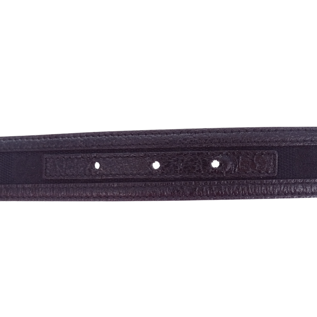 Gucci Black GG Canvas and Leather Interlocking G Buckle Belt 80/32