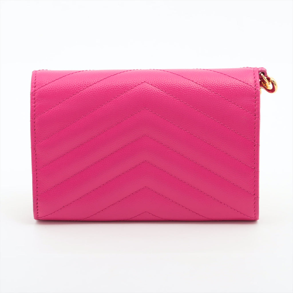 Saint Laurent Paris Monogram Envelope Wallet Pink