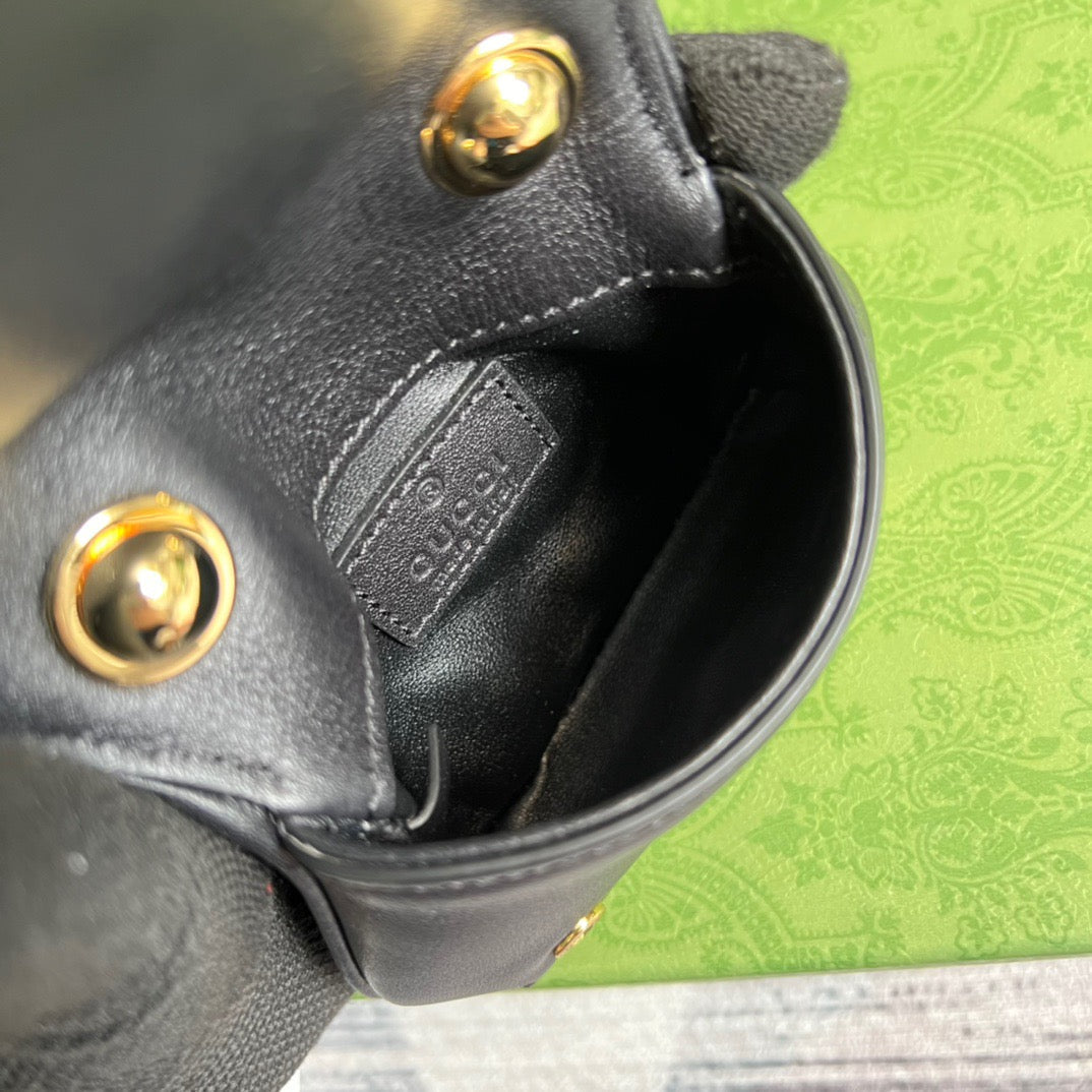 gg Blondie Card Case Wallet Black For Women, Women’s Bags 4.5in/12cm gg ‎698635 UXX0G 1000