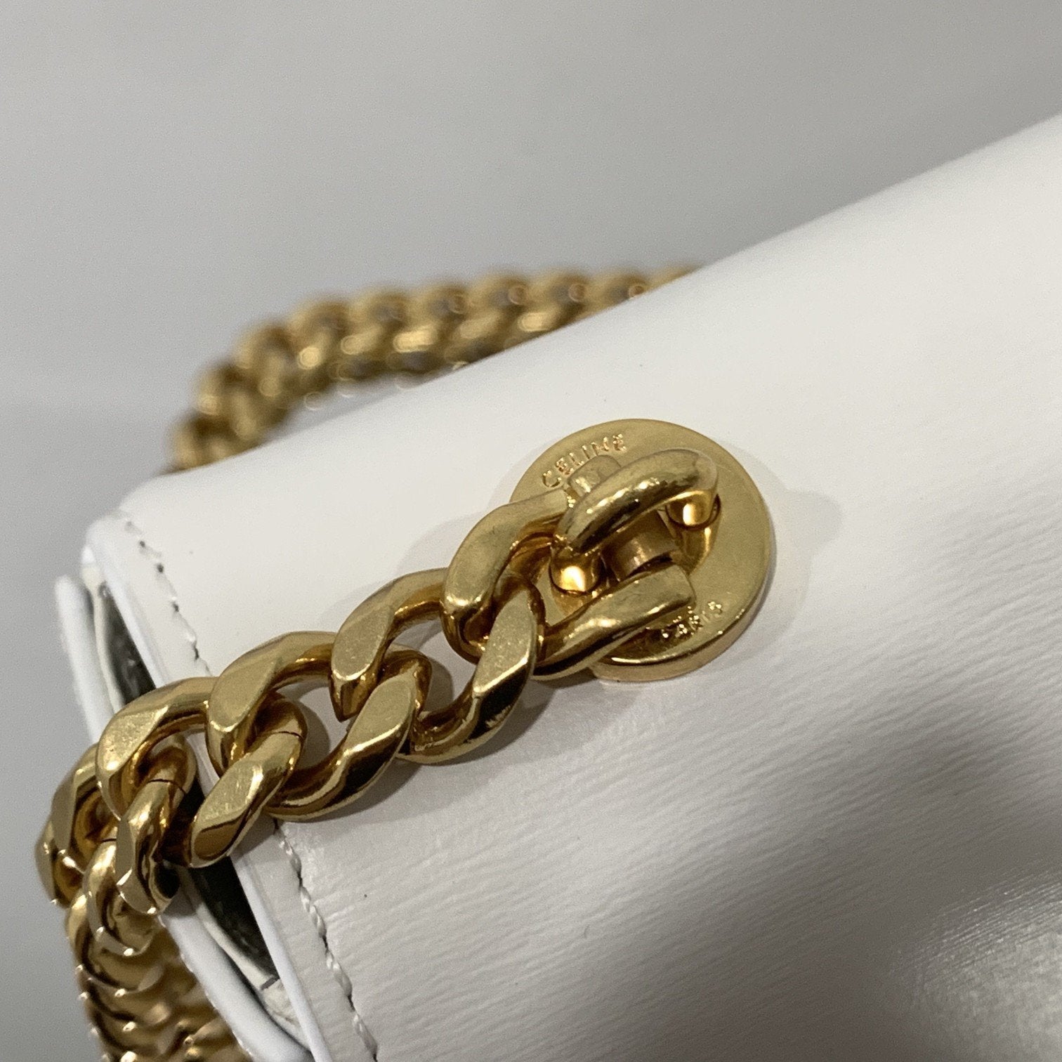 GLAMI Chain Shoulder Bag Cuir Triomphe White For Women 7.9in/20cm