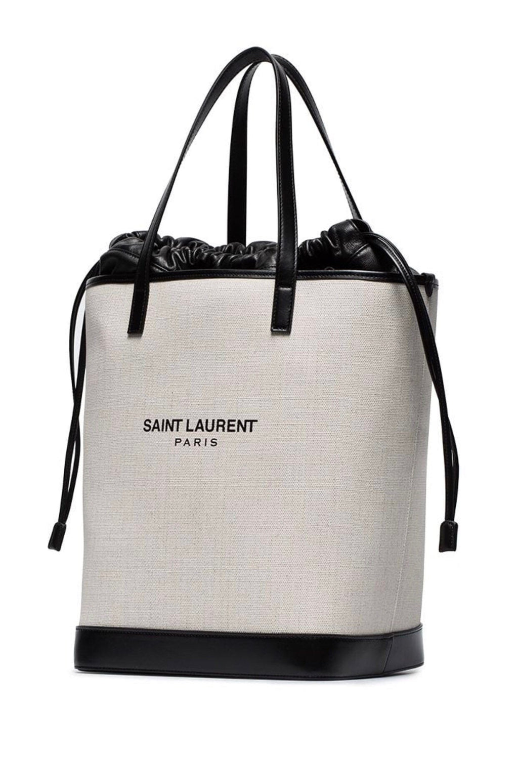 GLAMI Teddy MeGLAMIum Canvas Handle Bucket Tote Bag White For Women 13in/33cm YSL