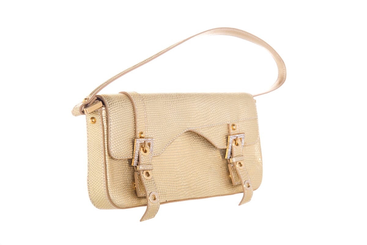 Dolce & Gabbana Vintage Gold & Rhinestone Buckle Handbag