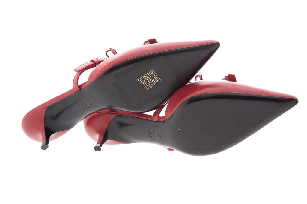 Valentino Red Leather Kitten Heels SZ 40
