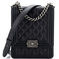 CHANEL North South Boy Flap Bag Quilted Caviar Large