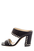 Jimmy Choo Black Leather & Silver Stud SZ 37
