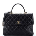 CHANEL Trendy CC Top Handle Bag Quilted Lambskin Large
