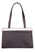 Gucci Brown Crocodile Tom Ford Era Top Handle Handbag