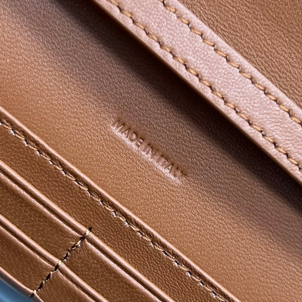GLAMI Wallet On Chain Triomphe In Textile Natural / Tan For Women 7in/19cm 10J972DB2.02NT