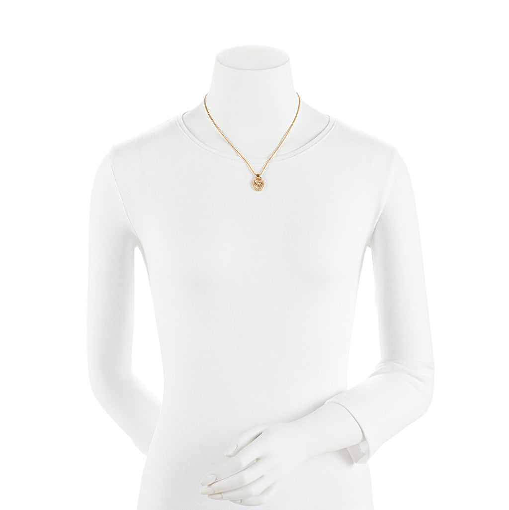 Dior Vintage Crystal CD Oval Necklace