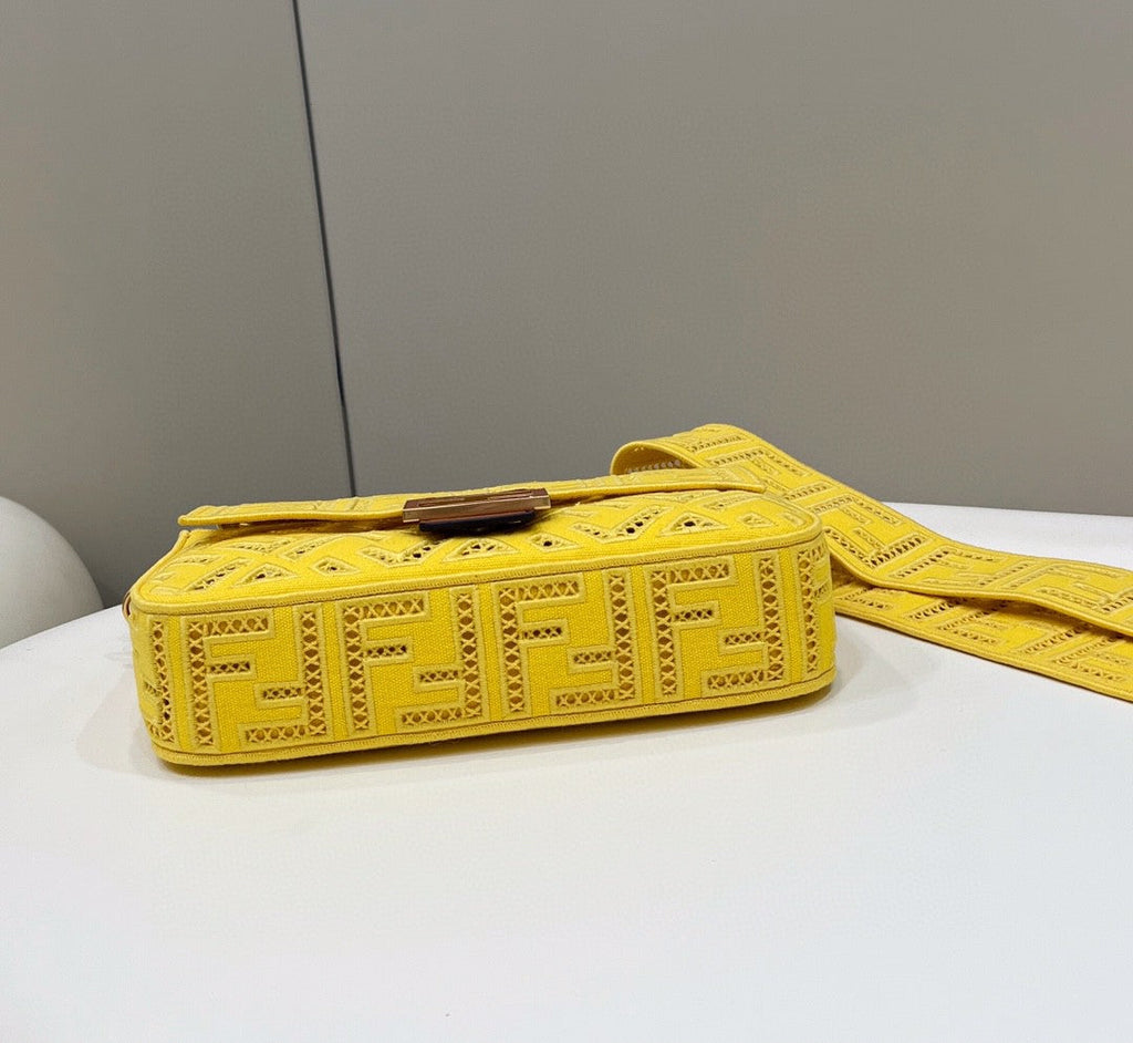 FI Baguette Yellow with Embroidery MeGLAMIum Bag For Woman 28cm/11in