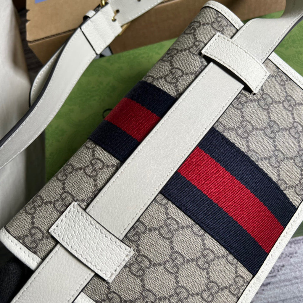 Glami OphiGLAMIa Belt Bag Beige And Ebony Glami Supreme Canvas, A Material With Low Environmental Impact For MenÃ‚Â  8.7in/22cm Glami 674081 96IWT 9794