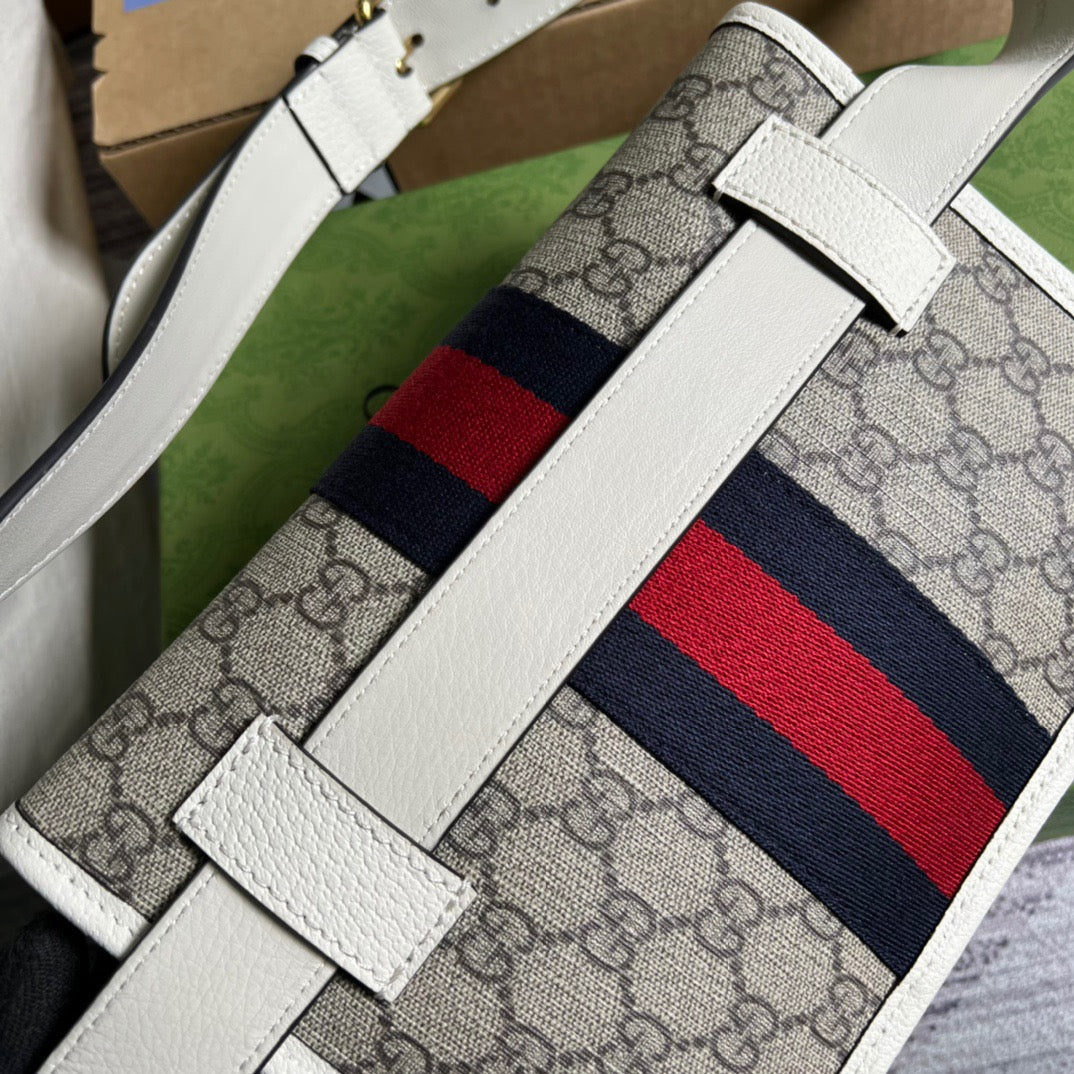 Glami OphiGLAMIa Belt Bag Beige And Ebony Glami Supreme Canvas, A Material With Low Environmental Impact For MenÃ‚Â  8.7in/22cm Glami 674081 96IWT 9794