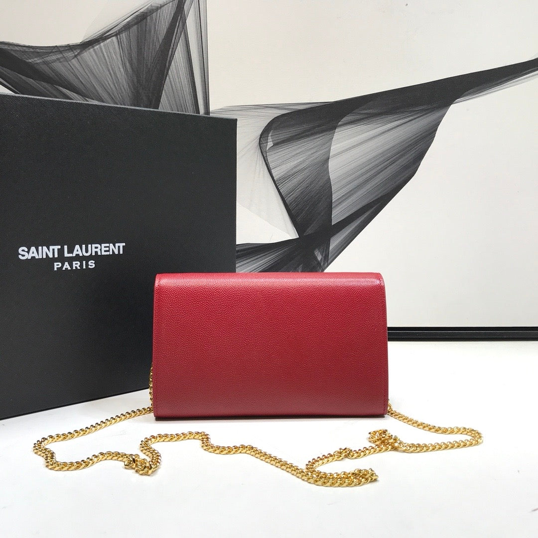 GLAMI Uptown Chain Wallet Red For Women 7.4in/19cm YSLÃ‚Â 