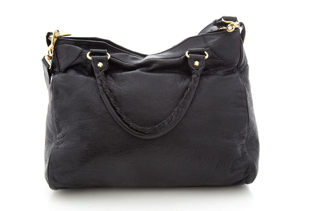 Balenciaga Black Leather City Handbag