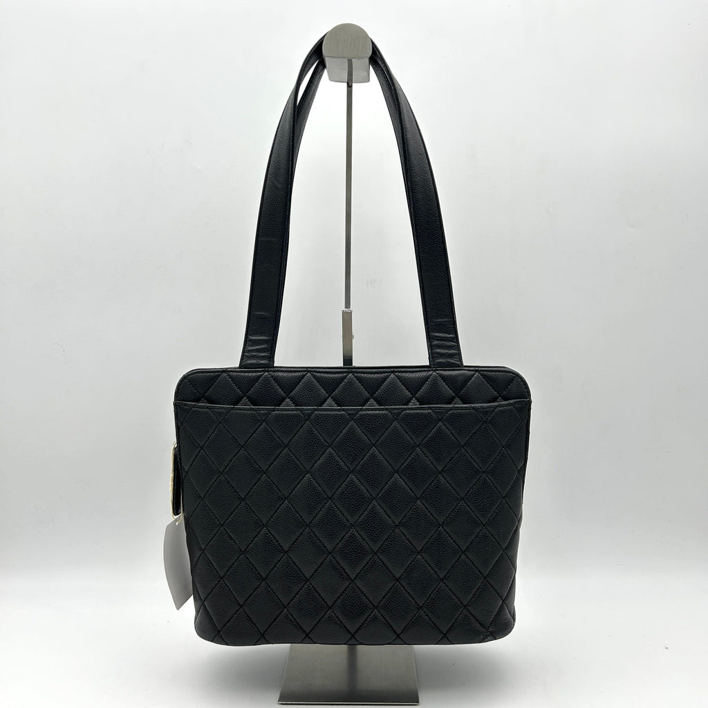 Pre-owned CHANEL Brown Lambskin Large Tote With Coco Mark Enamel WD332310