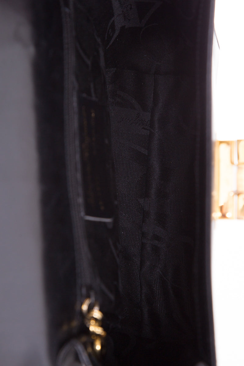 Salvatore Ferragamo Black Gancini Cross-Body