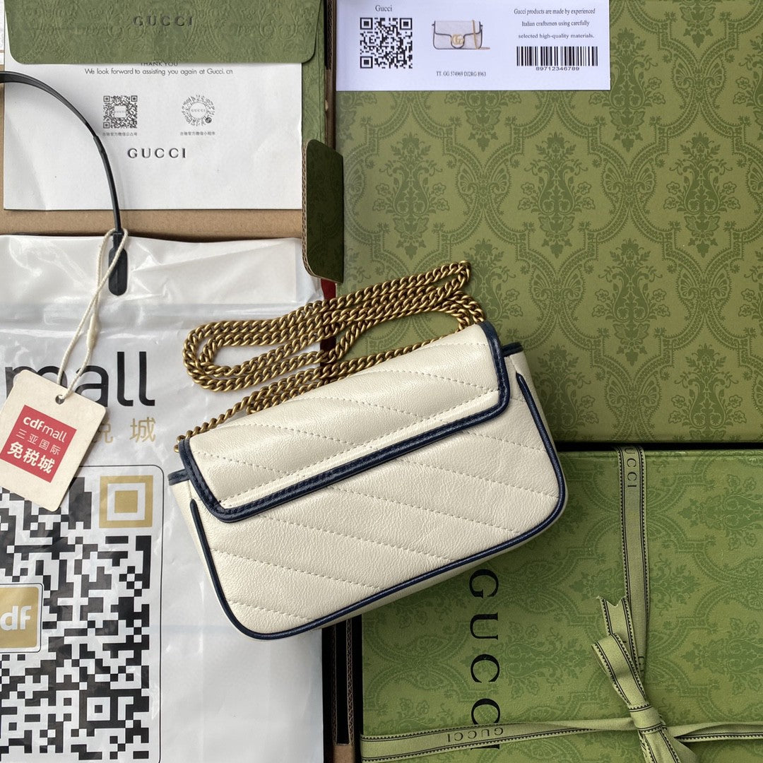 Glami Marmont Super Mini Bag White For Women 6in/16cm Glami