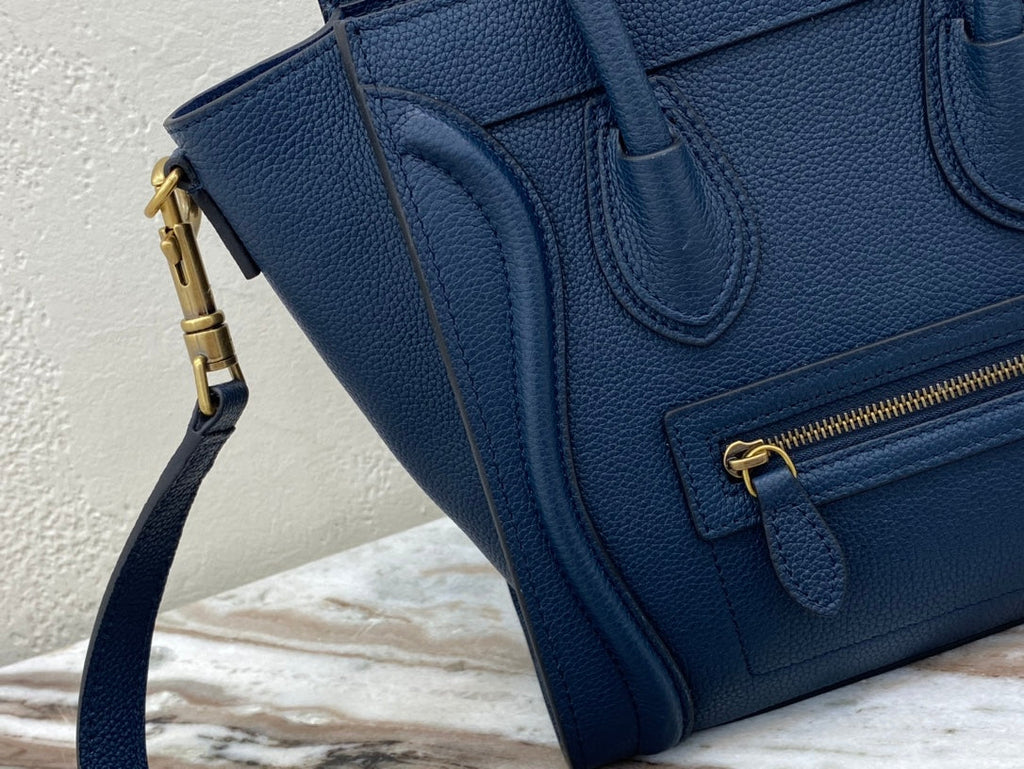 GLAMI Nano LuGucciage Bag In Drummed Dark Blue For Women 8in/20cmÃƒâ€šÃ‚Â 