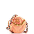 CHANEL 19 Round Clutch with Chain Quilted Iridescent Calfskin