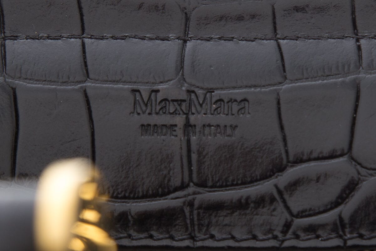 Max Mara Black Croc Embossed Handbag