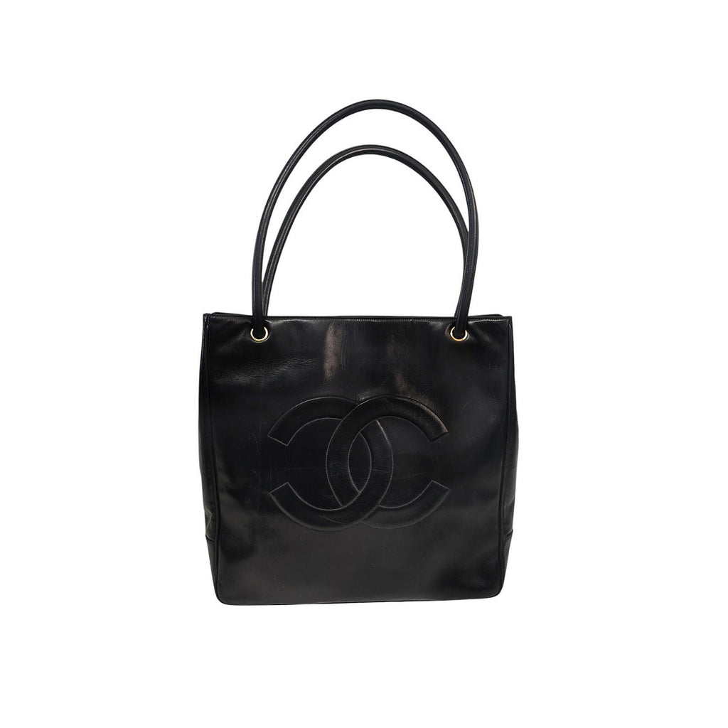 Chanel Vintage Black Lambskin Timeless CC Tote