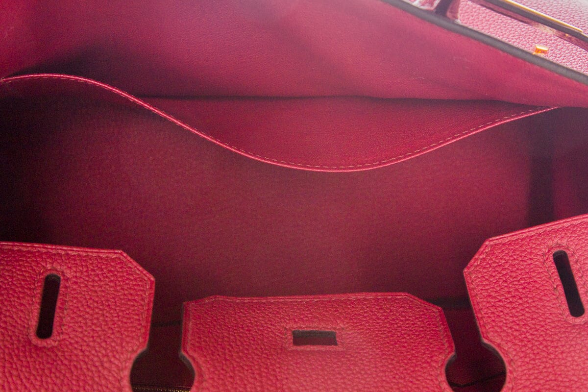 HermÃƒÆ’Ã‚Â¨s Birkin 30CM Togo Leather Rouge Handbag