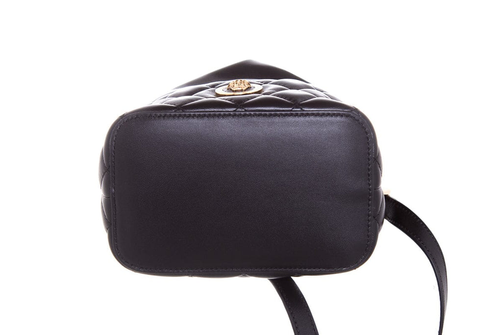 Versace La Medusa Black Quilted Nappa Leather Bucket Bag