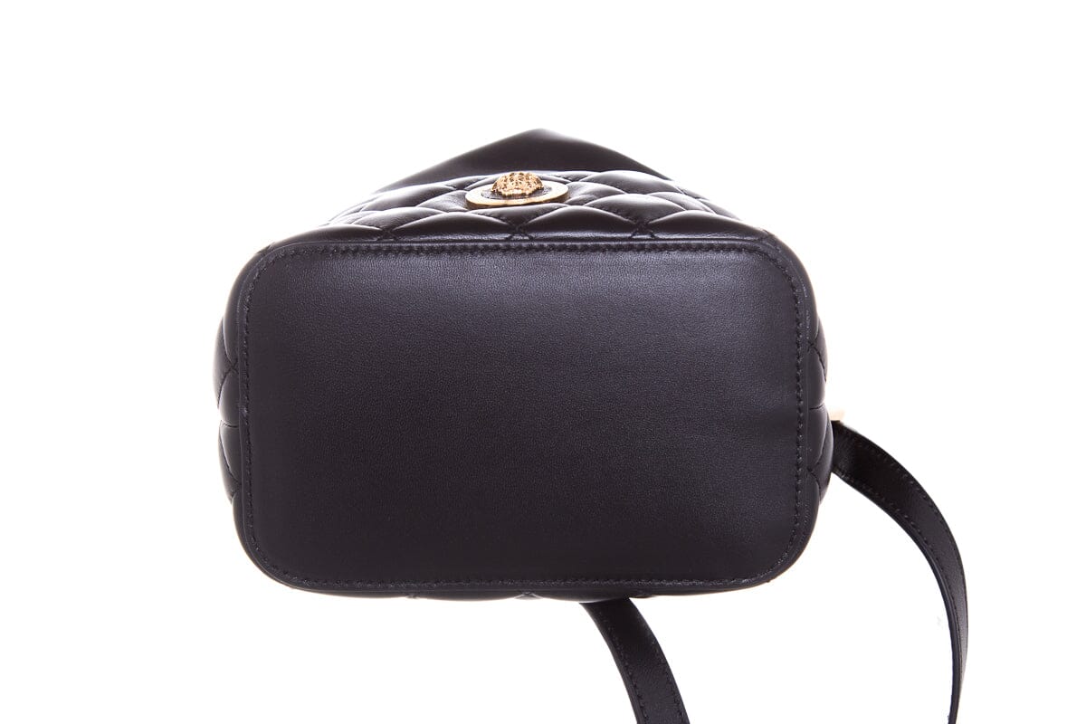 Versace La Medusa Black Quilted Nappa Leather Bucket Bag