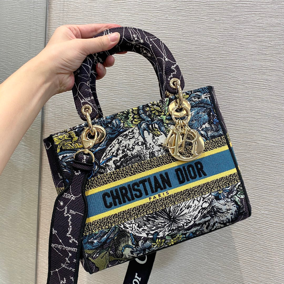 GLAMI MeGLAMIum Lady D-Lite Bag Constellation Embroidery, Blue, For Women WomenÃ¢â‚¬â„¢s Handbags, Crossbody Bags, 24cm CD M0565ORHP_M928