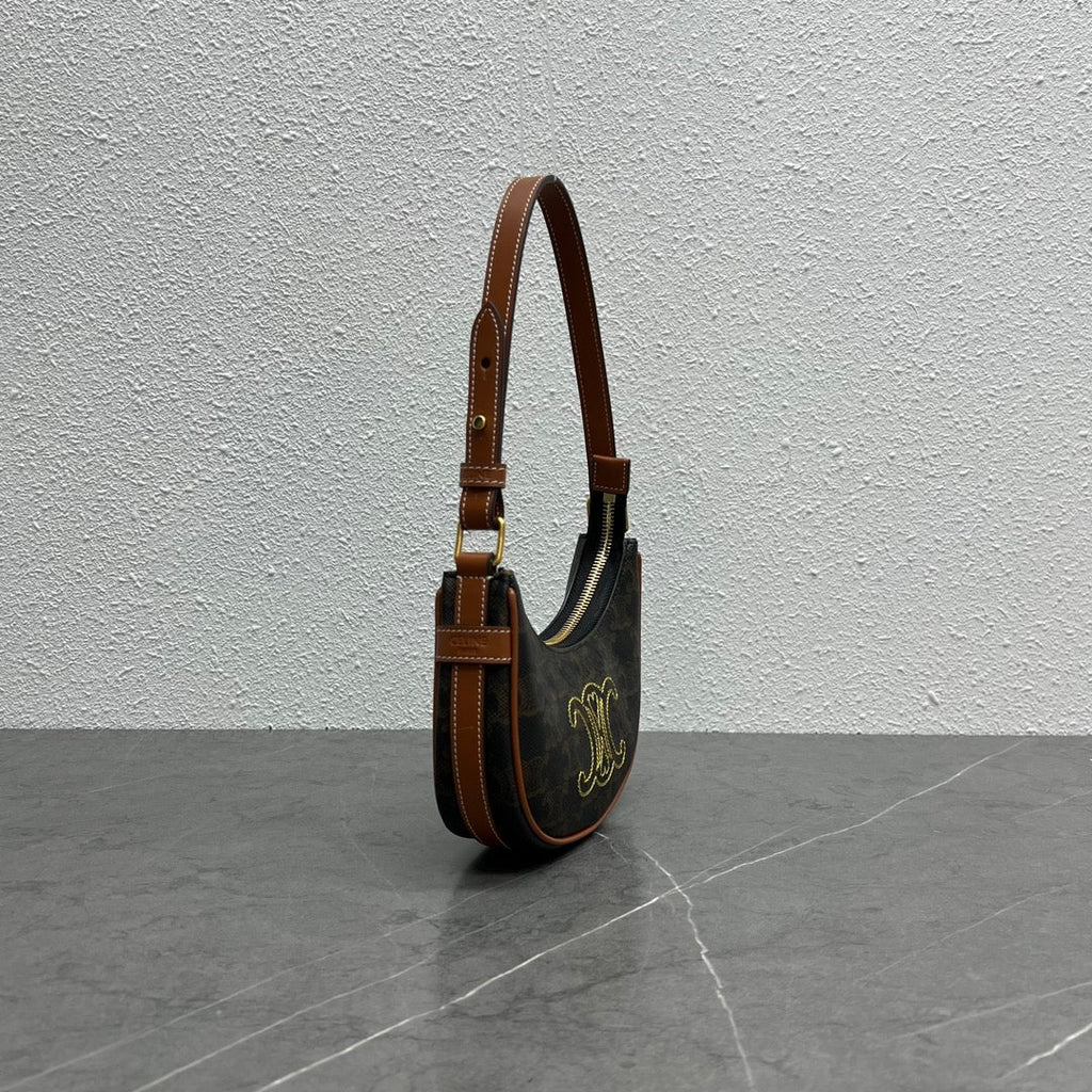 GLAMI Triope Heart Embroidered Mini AGLAMIa – Triope Canvas Brown For Women 6.4in/16cm 10I602EB1.04LU