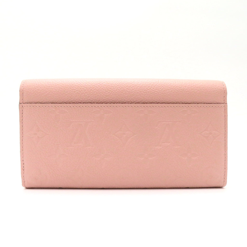 Louis Vuitton Portefolio Sarah Double Fold Wallet Leather Monogram Emplant  Pink M61291