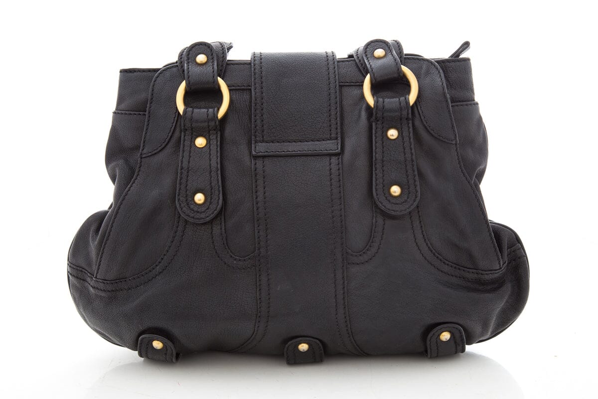 Valentino Black Vlogo Leather Handbag