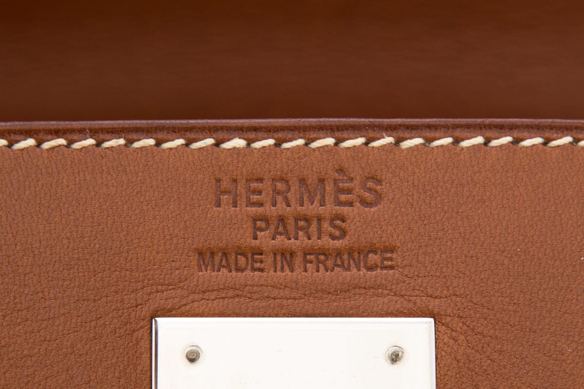 HermÃƒÆ’Ã‚Â¨s Vintage Kelly 40 Crinoline & Barenia Leather Handbag