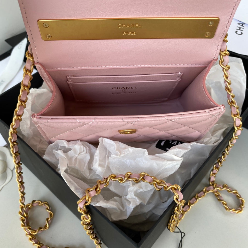 CHL Clutch With Chain Gold Hardware PiNike For Women, Women’s Handbags, Shoulder Bags 5.7in/14.5cm