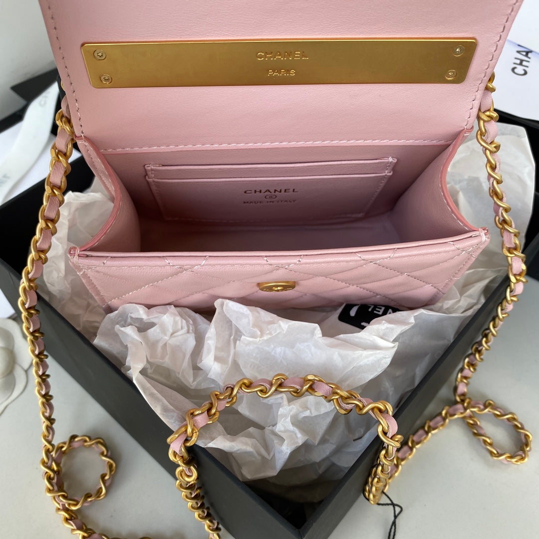 CHL Clutch With Chain Gold Hardware PiNike For Women, Women’s Handbags, Shoulder Bags 5.7in/14.5cm