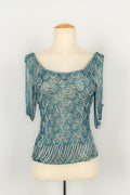 Haut en maille bleue Azzaro