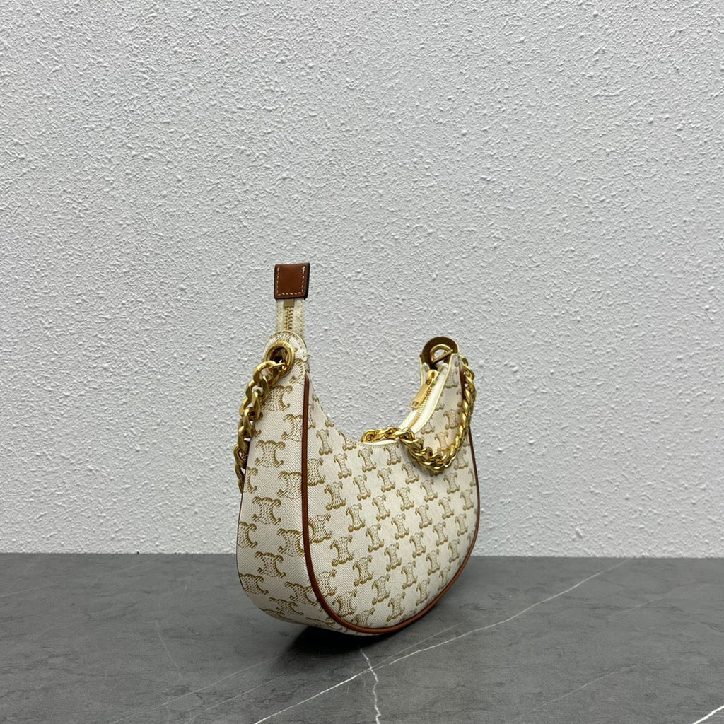 GLAMI MeGLAMIum Ava Chain In Triomphe Canvas White For Women 10in/25cm