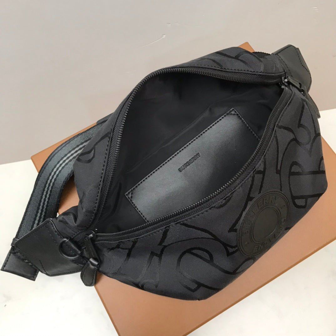 GLAMI Monogram Recycled Polyester Sonny Bum Bag Black For Men, Bags 12.2in/31cm