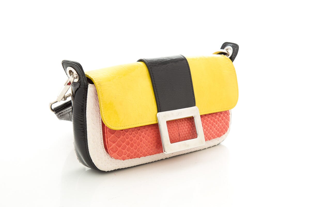 Roger Vivier Multi Colorblock Exotic Handbag