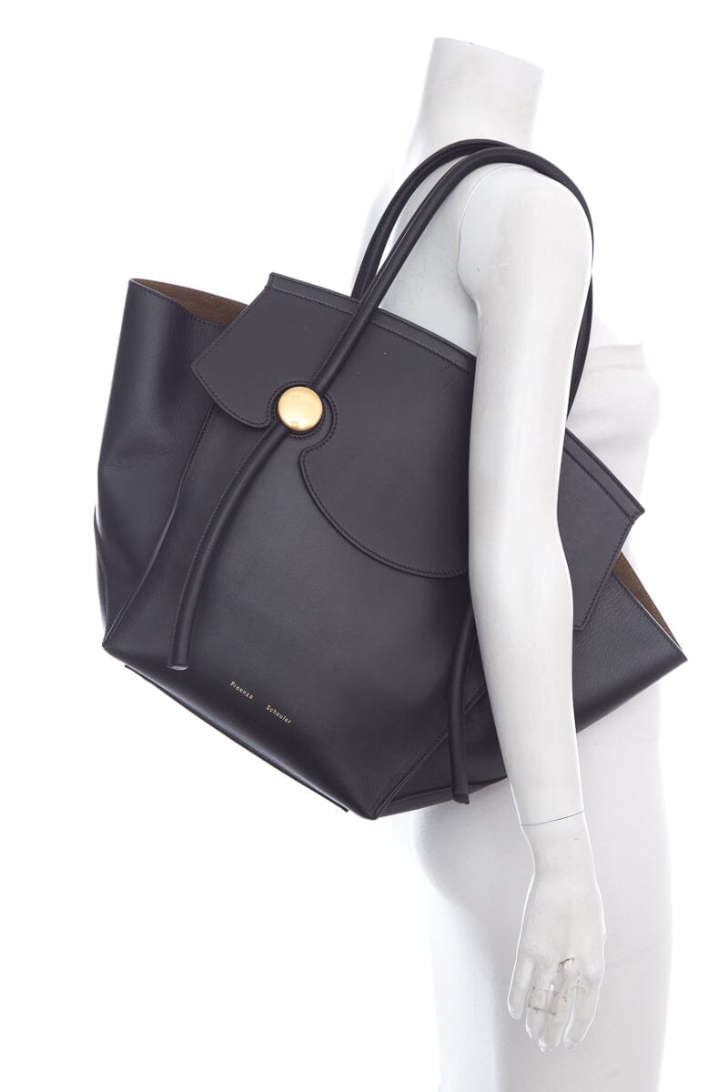 Proenza Schouler Black Leather Pipe Handbag