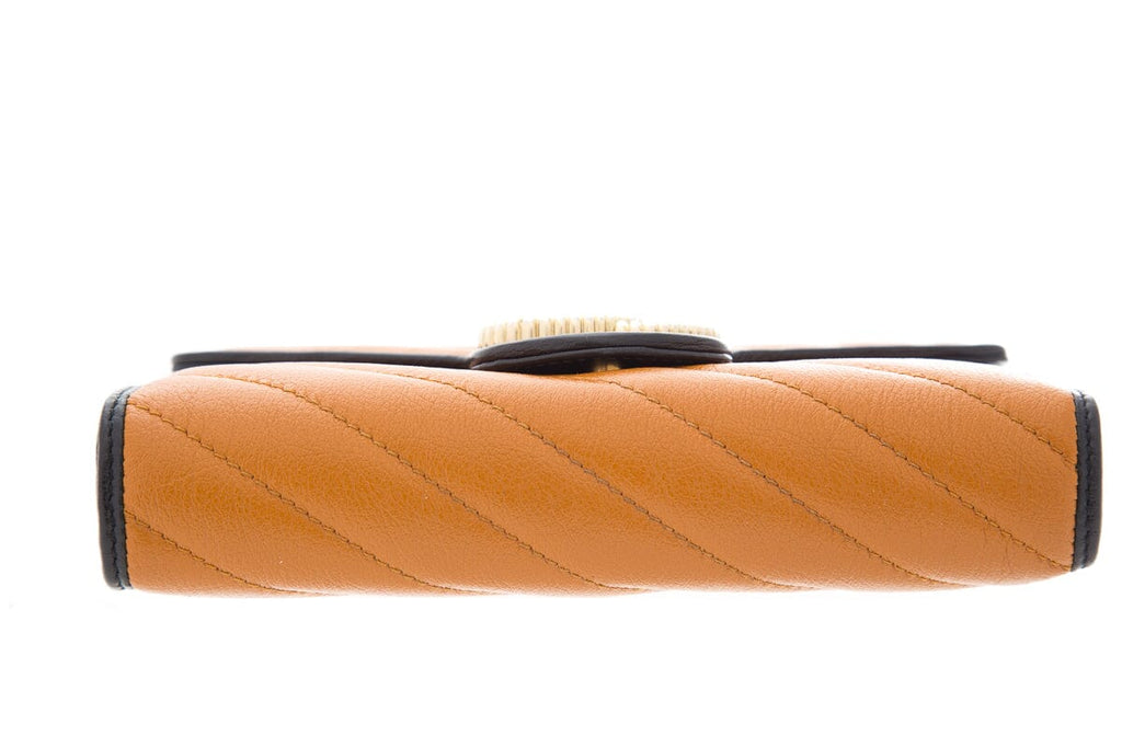 Gucci Brown Marmont Cross-Body Wallet on Chain