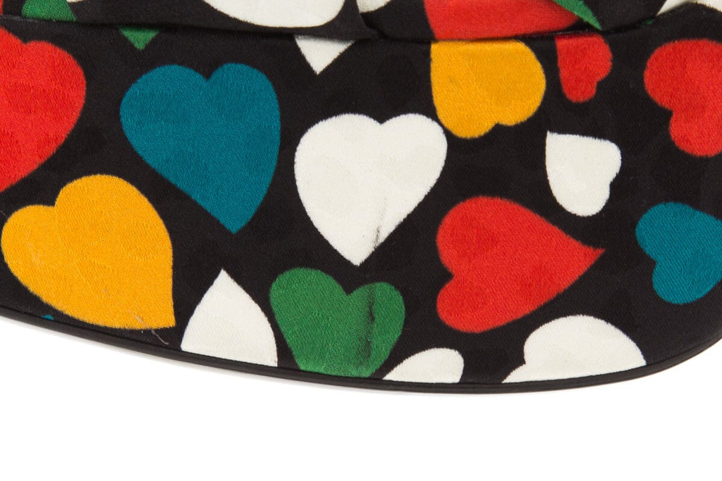 Saint Laurent Multi Heart Print  Platform Heels SZ 41