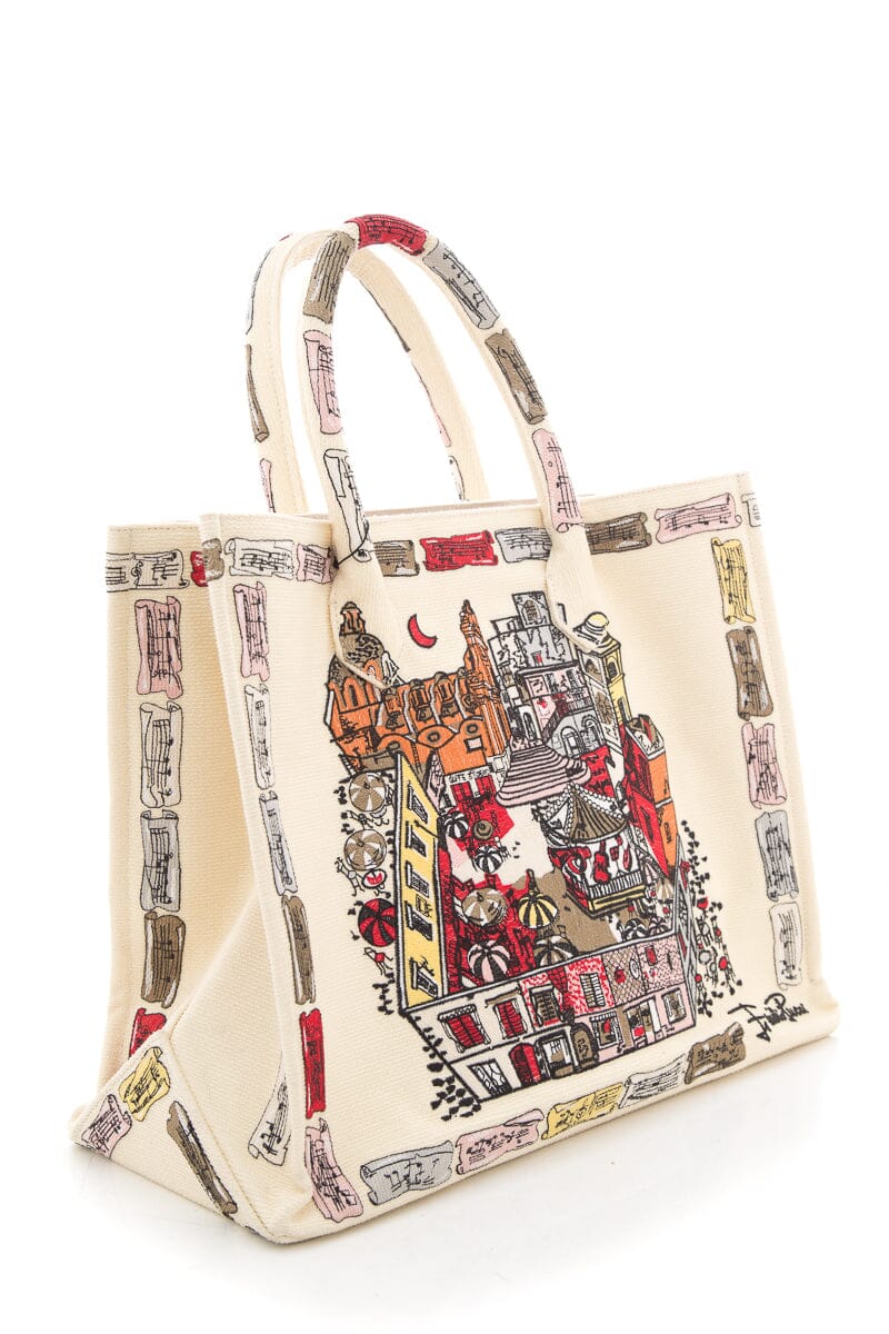 Emilio Pucci Cream Embroidered  Tote