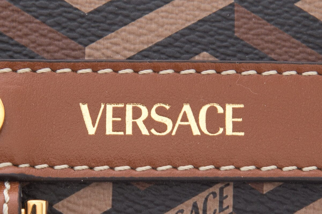Versace Brown La Greca Monogram Wallet