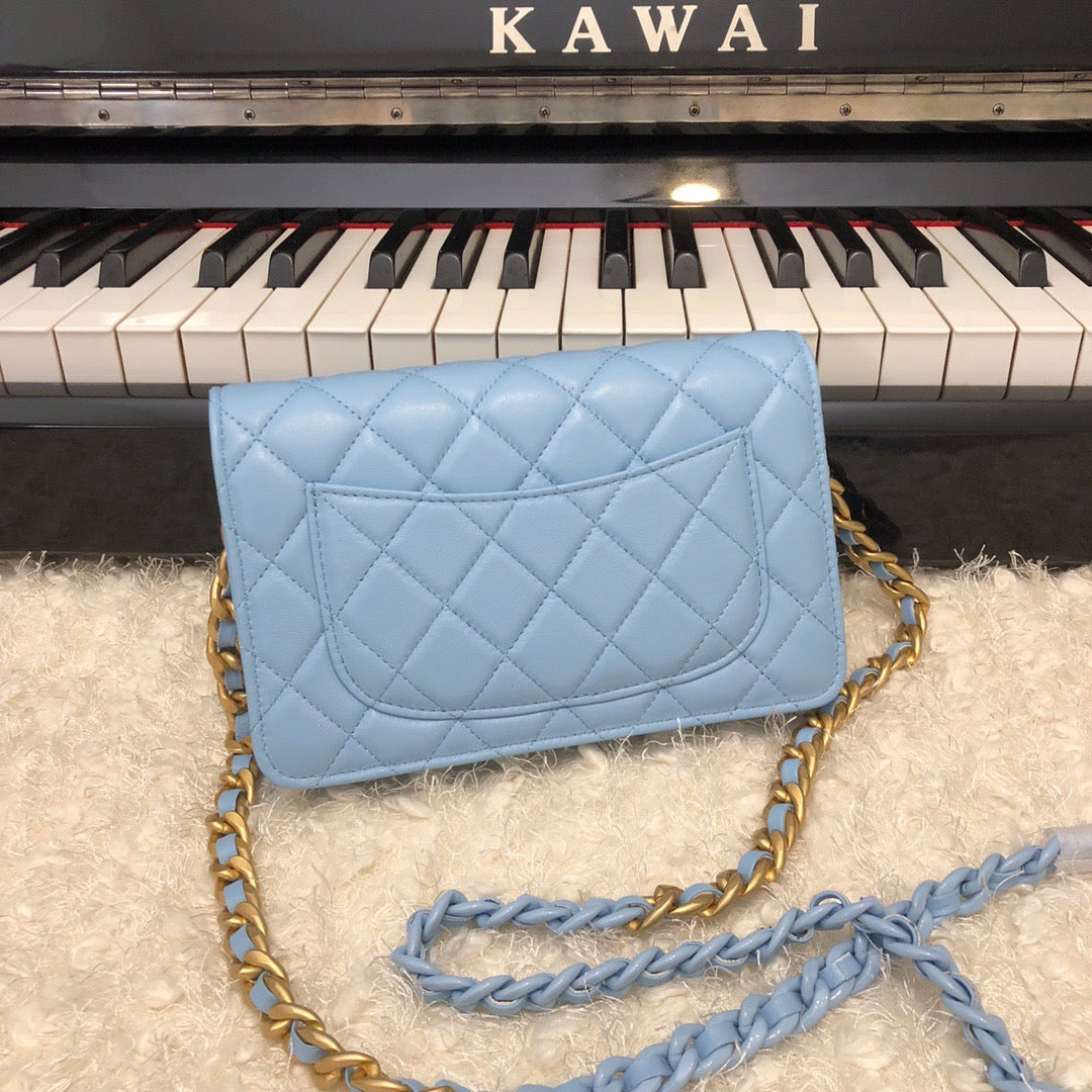 CHLOriginal Small Classic Flap Bag Gold Hardware Blue For Women, Women’s Handbags, Shoulder Bags 7.5in/19cm AP33814