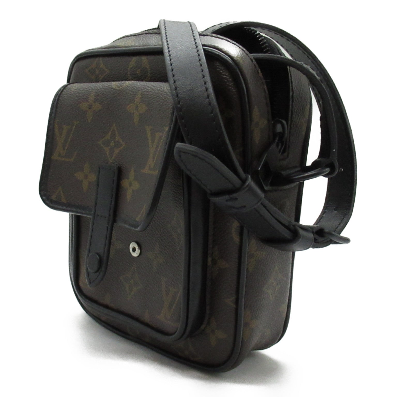 Louis Vuitton Christophers Wearable Wallet Shoulder Bag PVC Coated Canvas Monogram Macasters   Brown M69404